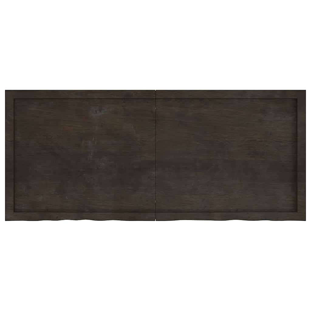Wandregal Dunkelbraun 140x60x(2-6)cm Massivholz Eiche Behandelt