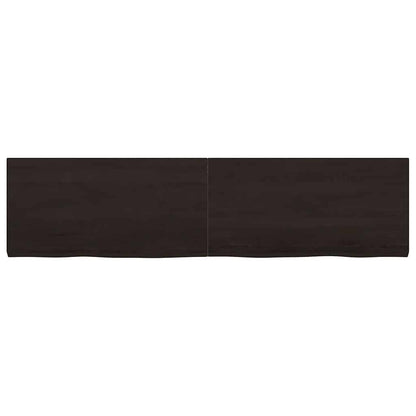 Wandregal Dunkelbraun 160x40x(2-4)cm Massivholz Eiche Behandelt