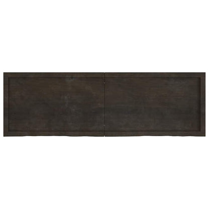 Wandregal Dunkelbraun 160x50x(2-6)cm Massivholz Eiche Behandelt
