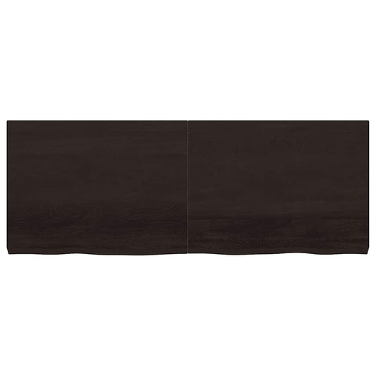 Wandregal Dunkelbraun 160x60x(2-6)cm Massivholz Eiche Behandelt