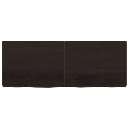 Wandregal Dunkelbraun 160x60x(2-6)cm Massivholz Eiche Behandelt