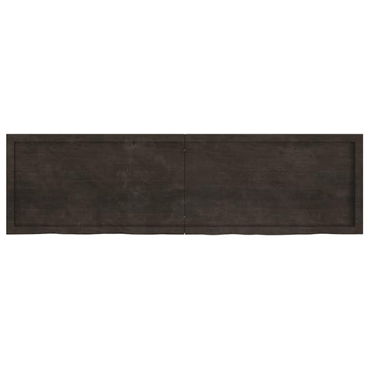 Wandregal Dunkelbraun 180x50x(2-4)cm Massivholz Eiche Behandelt