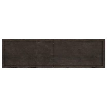 Wandregal Dunkelbraun 180x50x(2-4)cm Massivholz Eiche Behandelt