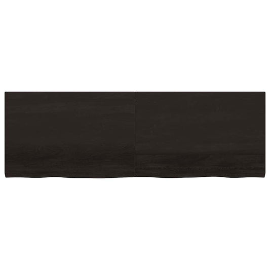 Wandregal Dunkelbraun 180x60x(2-4)cm Massivholz Eiche Behandelt
