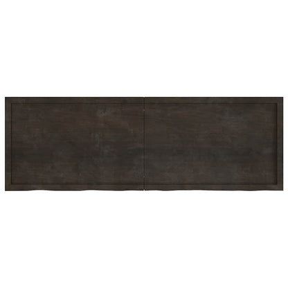 Wandregal Dunkelbraun 180x60x(2-6)cm Massivholz Eiche Behandelt