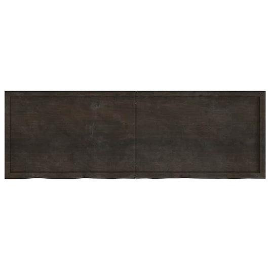 Wandregal Dunkelbraun 180x60x(2-6)cm Massivholz Eiche Behandelt