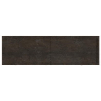 Wandregal Dunkelbraun 200x60x(2-6)cm Massivholz Eiche Behandelt