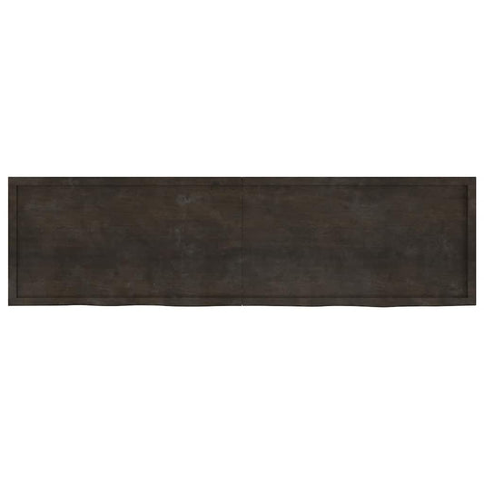 Wandregal Dunkelbraun 220x60x(2-4)cm Massivholz Eiche Behandelt