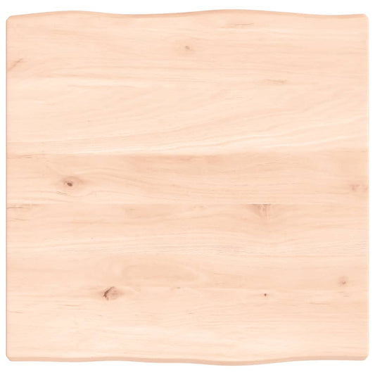 Tischplatte 40x40x2 cm Massivholz Eiche Unbehandelt Baumkante