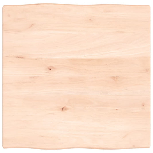 Tischplatte 60x60x2 cm Massivholz Eiche Unbehandelt Baumkante