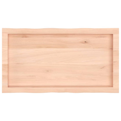 Tischplatte 80x40x(2-4) cm Massivholz Unbehandelt Baumkante