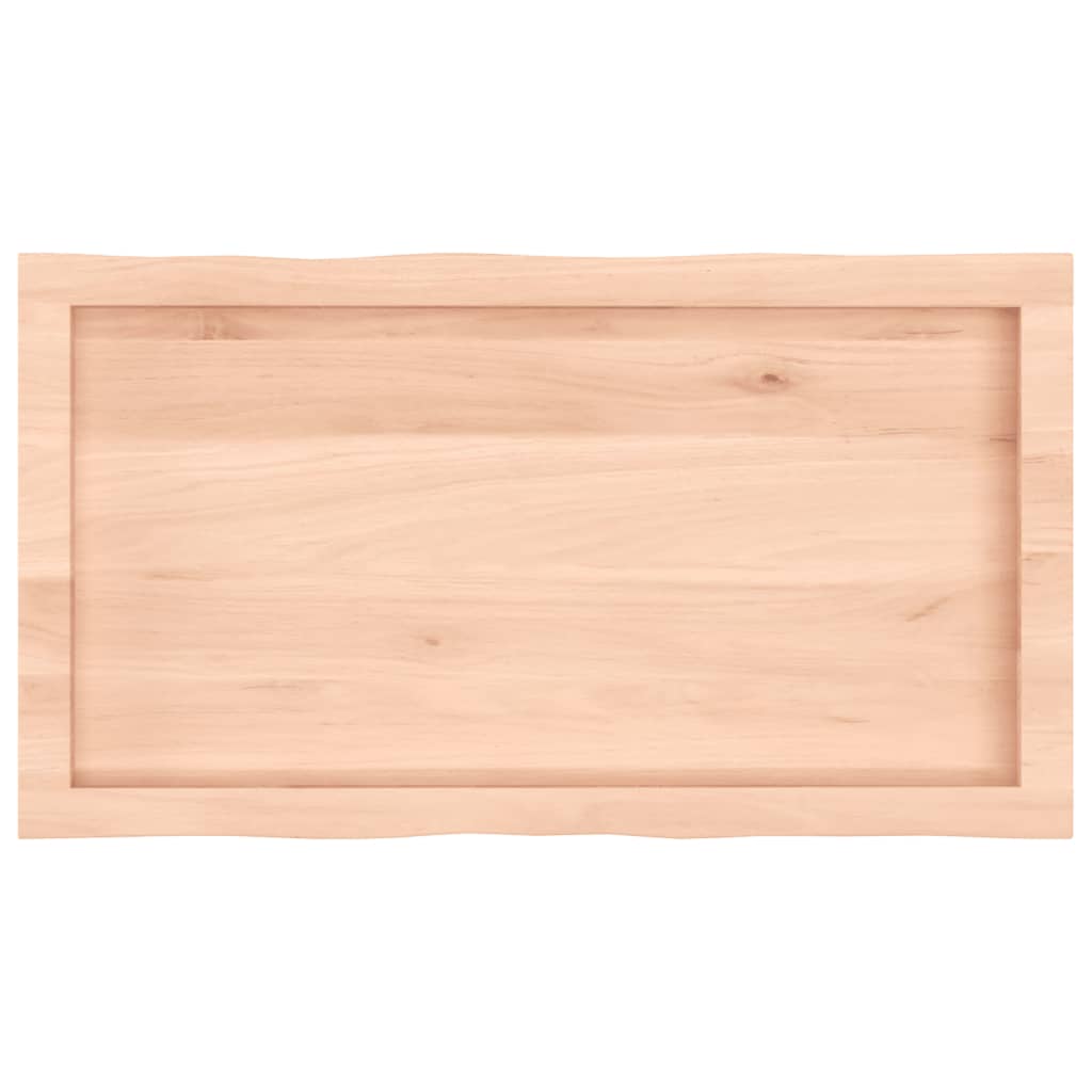 Tischplatte 80x40x(2-6) cm Massivholz Unbehandelt Baumkante