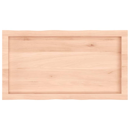Tischplatte 80x40x(2-6) cm Massivholz Unbehandelt Baumkante