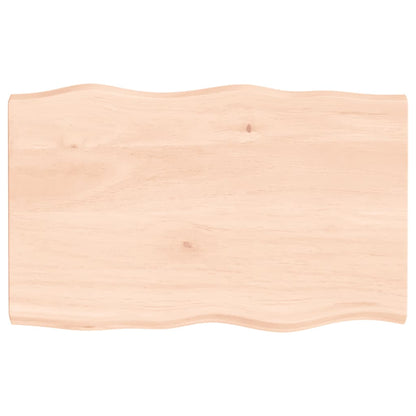 Tischplatte 80x50x(2-4) cm Massivholz Unbehandelt Baumkante