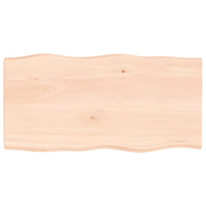 Tischplatte 100x50x(2-4) cm Massivholz Unbehandelt Baumkante