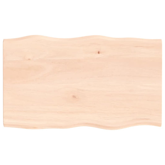 Tischplatte 100x60x2 cm Massivholz Eiche Unbehandelt Baumkante
