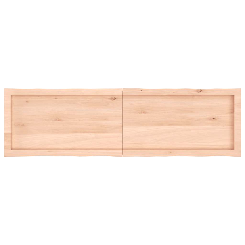 Tischplatte 140x40x(2-4) cm Massivholz Unbehandelt Baumkante