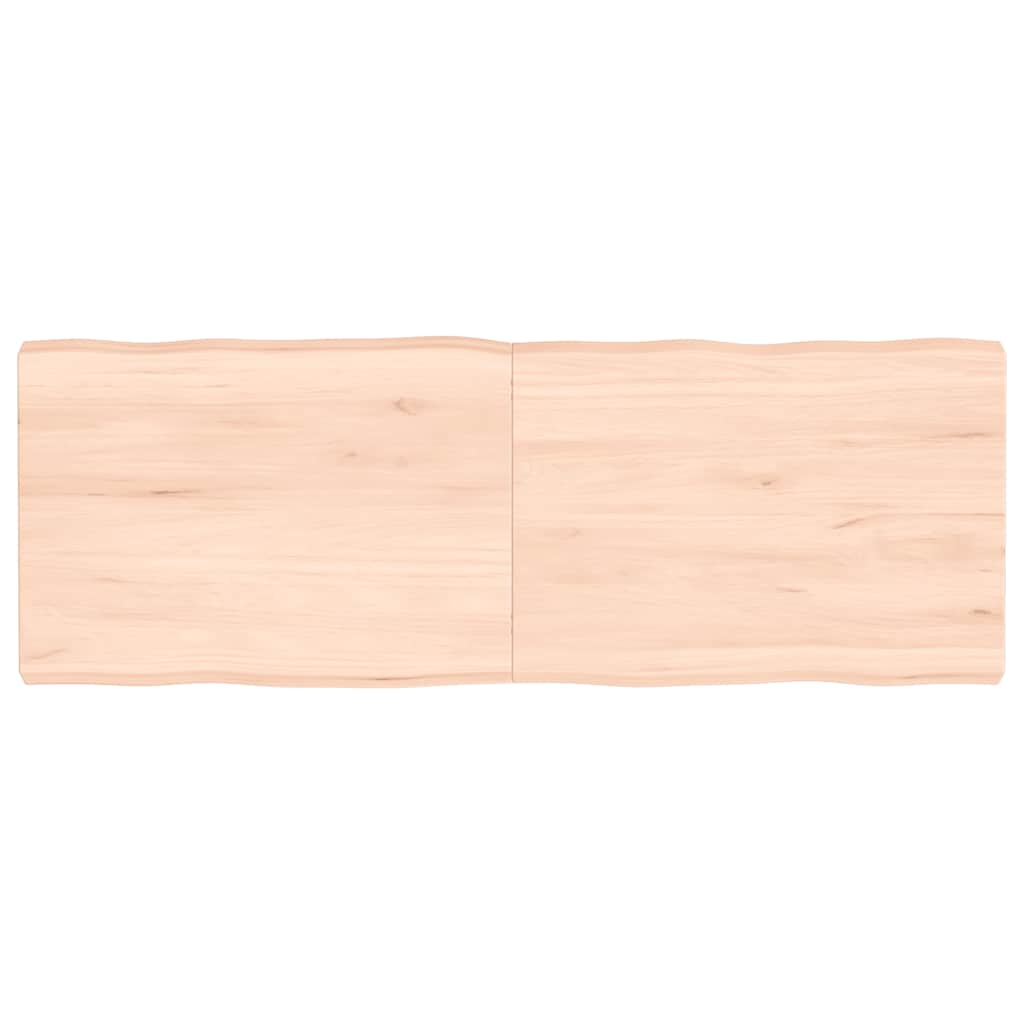 Tischplatte 140x50x(2-6) cm Massivholz Unbehandelt Baumkante