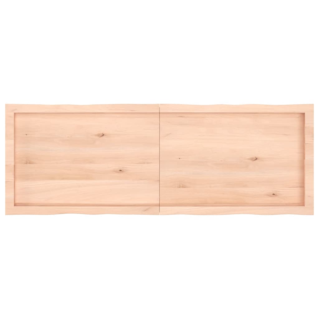Tischplatte 140x50x(2-6) cm Massivholz Unbehandelt Baumkante