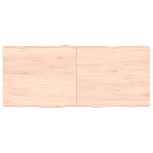 Tischplatte 140x60x(2-6) cm Massivholz Unbehandelt Baumkante