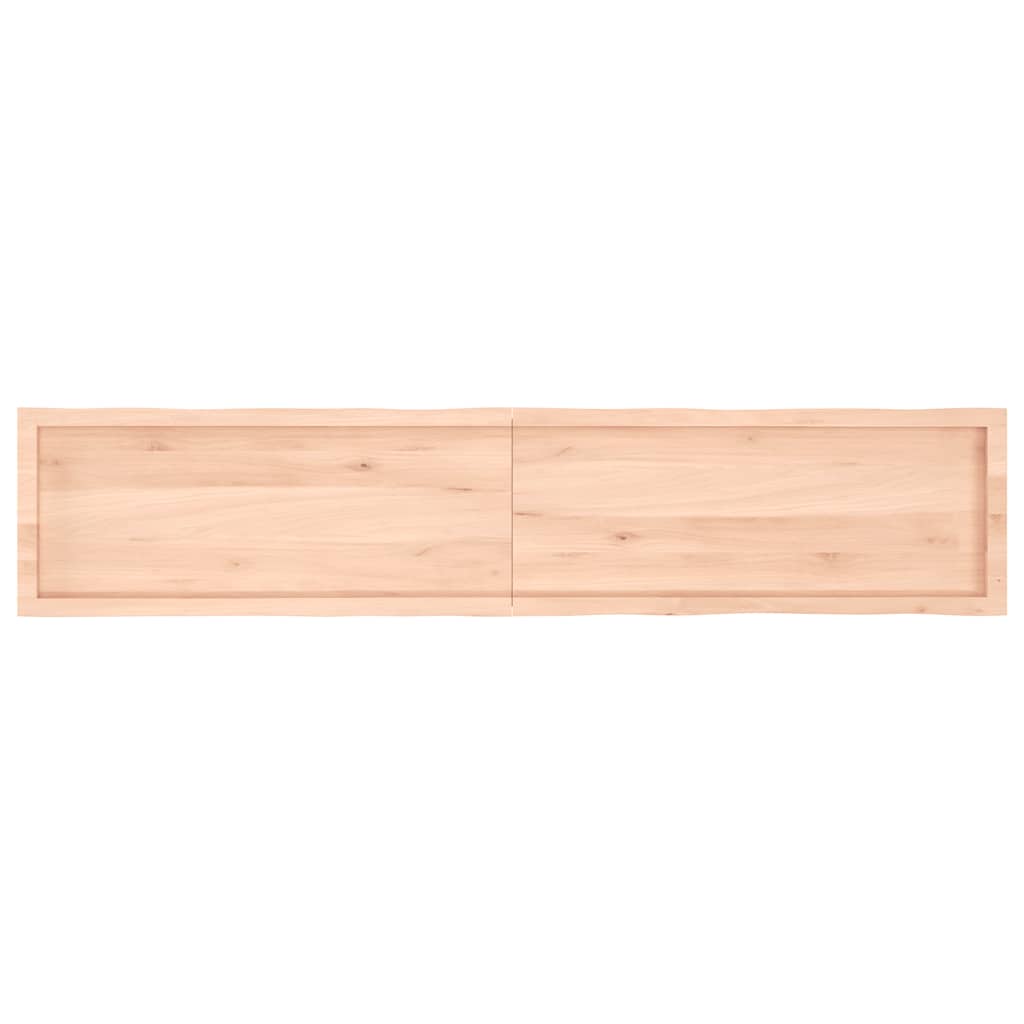 Tischplatte 200x40x(2-4) cm Massivholz Unbehandelt Baumkante