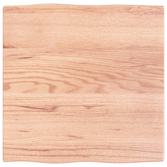 Tischplatte 60x60x2 cm Massivholz Eiche Behandelt Baumkante