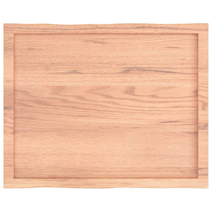 Tischplatte 80x60x(2-4) cm Massivholz Behandelt Baumkante
