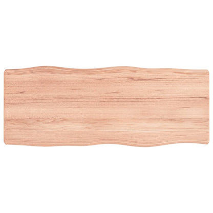 Tischplatte 100x40x(2-6) cm Massivholz Behandelt Baumkante