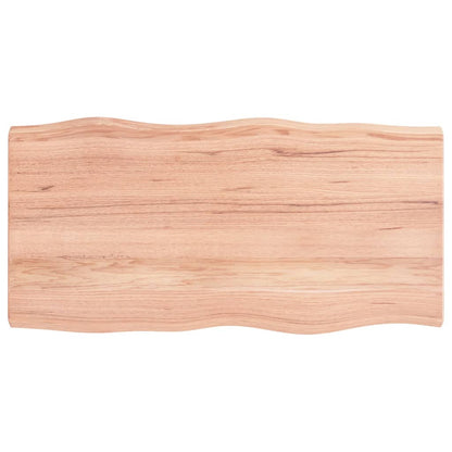 Tischplatte 100x50x(2-4) cm Massivholz Behandelt Baumkante