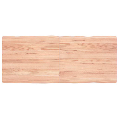 Tischplatte 120x50x(2-4) cm Massivholz Behandelt Baumkante