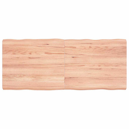 Tischplatte 120x50x(2-6) cm Massivholz Behandelt Baumkante