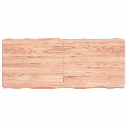 Tischplatte 120x50x(2-6) cm Massivholz Behandelt Baumkante