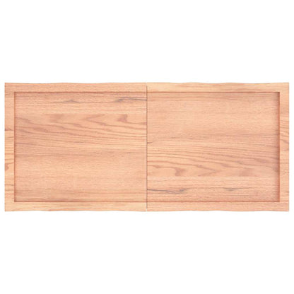 Tischplatte 120x50x(2-6) cm Massivholz Behandelt Baumkante