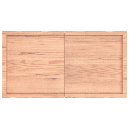 Tischplatte 120x60x(2-6) cm Massivholz Behandelt Baumkante