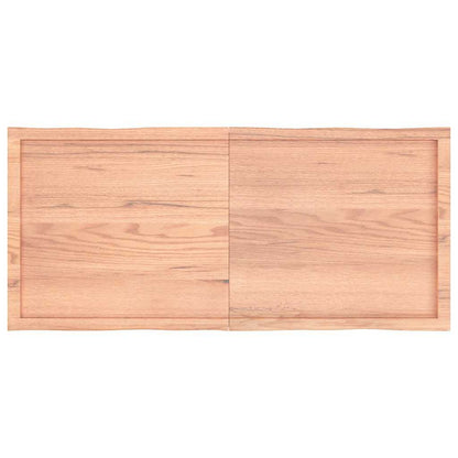 Tischplatte 140x60x(2-4) cm Massivholz Behandelt Baumkante