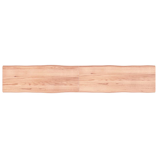 Tischplatte 220x40x(2-6) cm Massivholz Behandelt Baumkante