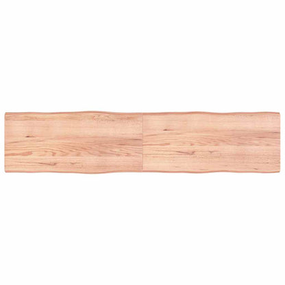 Tischplatte 220x50x(2-6) cm Massivholz Behandelt Baumkante