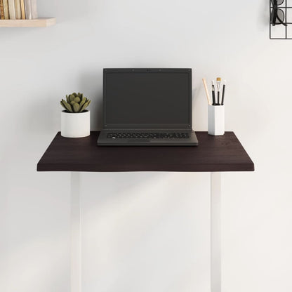 Tischplatte 60x40x2 cm Massivholz Eiche Behandelt Baumkante