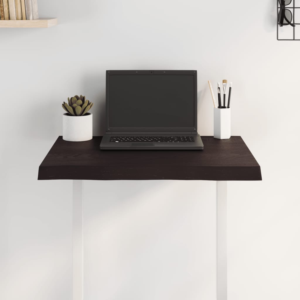 Bordplade 60x40x(2-4) cm massiv træbehandlet trækant