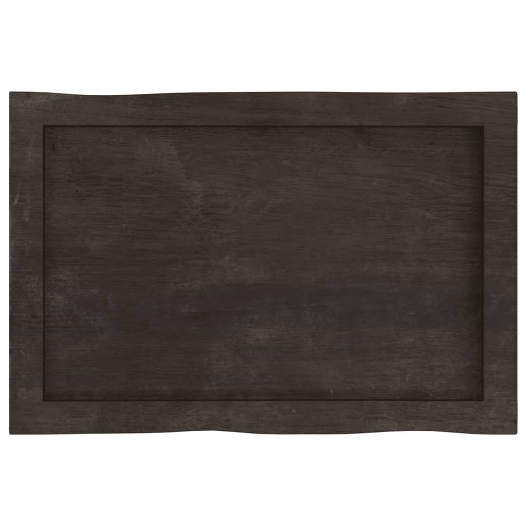 Tischplatte 60x40x(2-6) cm Massivholz Behandelt Baumkante