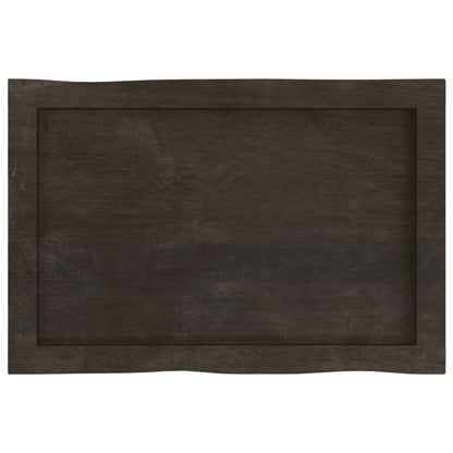 Tischplatte 60x40x(2-6) cm Massivholz Behandelt Baumkante