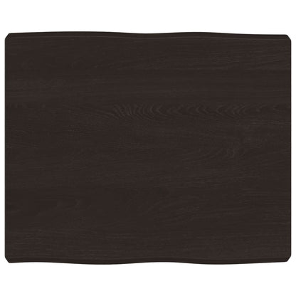 Tischplatte 60x50x(2-6) cm Massivholz Behandelt Baumkante