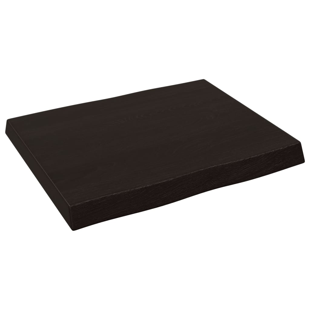 Tischplatte 60x50x(2-6) cm Massivholz Behandelt Baumkante