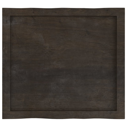 Tischplatte 60x50x(2-6) cm Massivholz Behandelt Baumkante