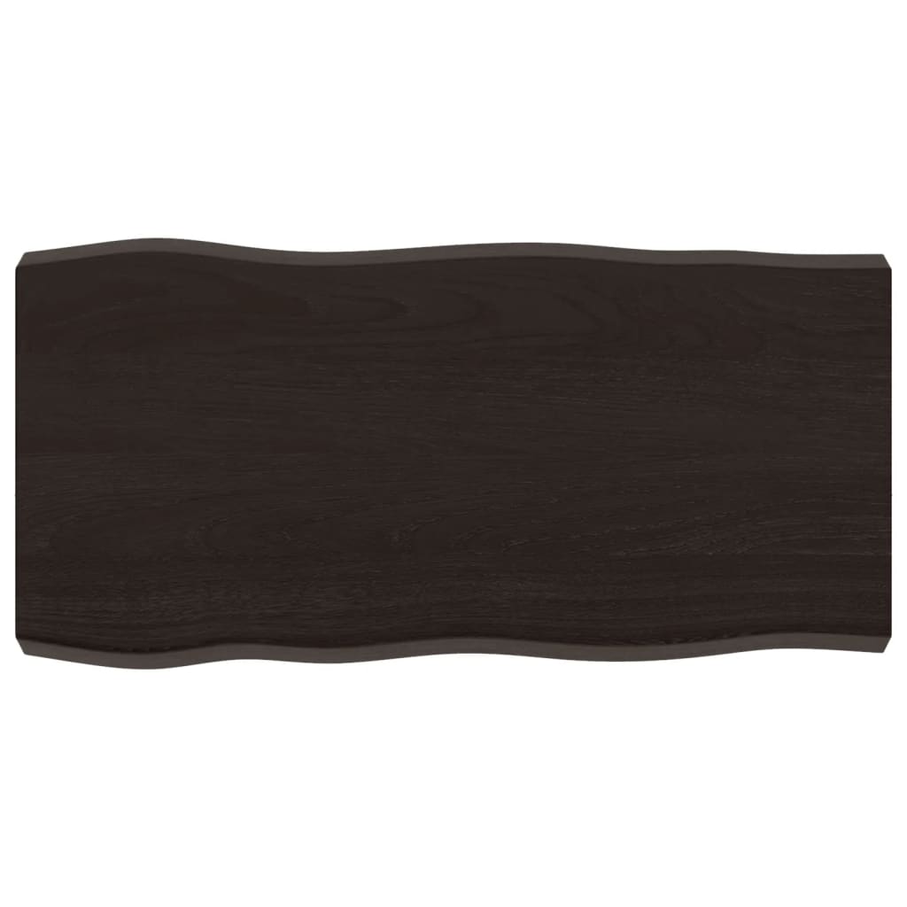 Tischplatte 80x40x(2-6) cm Massivholz Behandelt Baumkante