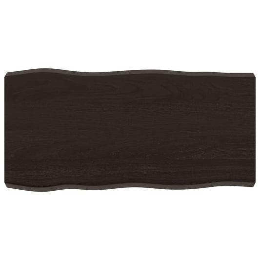Tischplatte 80x40x(2-6) cm Massivholz Behandelt Baumkante