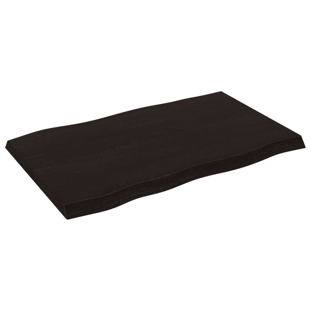 Tischplatte 80x50x(2-4) cm Massivholz Behandelt Baumkante