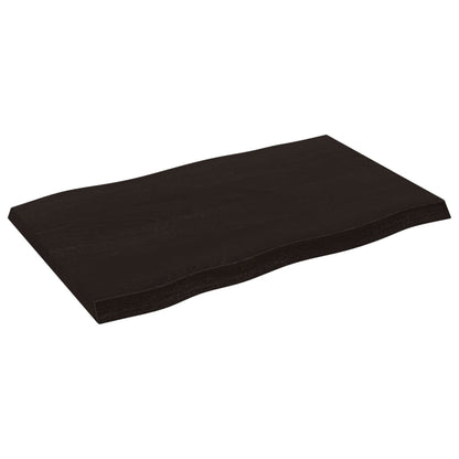 Tischplatte 80x50x(2-4) cm Massivholz Behandelt Baumkante