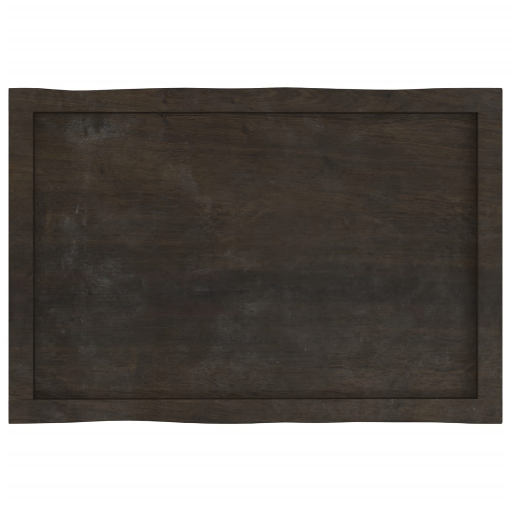 Tischplatte 80x50x(2-4) cm Massivholz Behandelt Baumkante