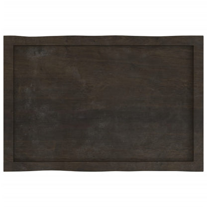 Tischplatte 80x50x(2-4) cm Massivholz Behandelt Baumkante